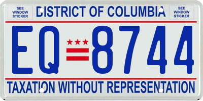 DC license plate EQ8744