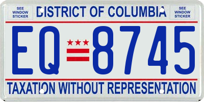 DC license plate EQ8745
