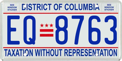 DC license plate EQ8763