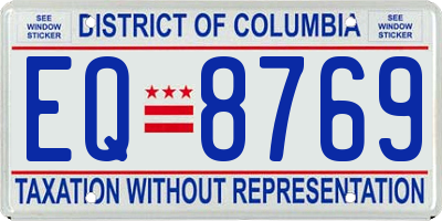 DC license plate EQ8769