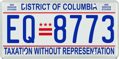 DC license plate EQ8773
