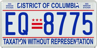 DC license plate EQ8775