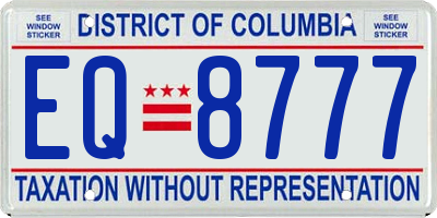 DC license plate EQ8777