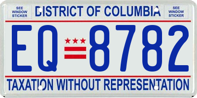 DC license plate EQ8782