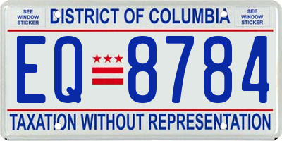 DC license plate EQ8784