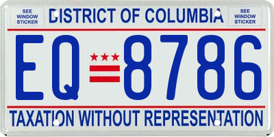 DC license plate EQ8786