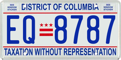 DC license plate EQ8787