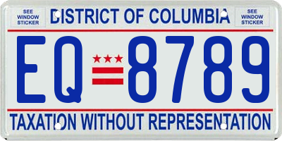 DC license plate EQ8789
