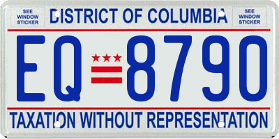 DC license plate EQ8790