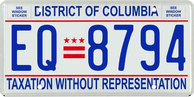 DC license plate EQ8794