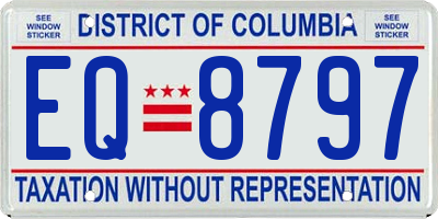 DC license plate EQ8797