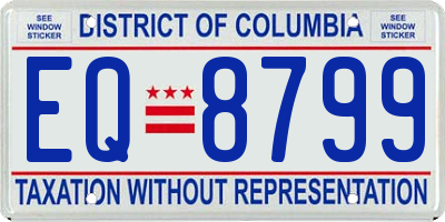 DC license plate EQ8799