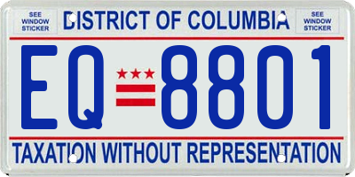 DC license plate EQ8801