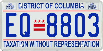 DC license plate EQ8803