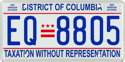 DC license plate EQ8805