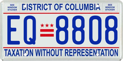 DC license plate EQ8808