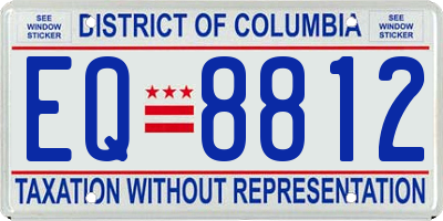 DC license plate EQ8812