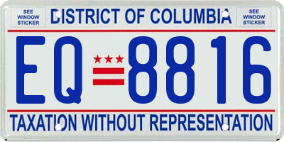 DC license plate EQ8816