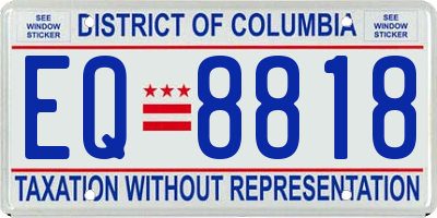 DC license plate EQ8818