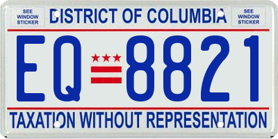DC license plate EQ8821