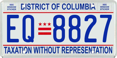 DC license plate EQ8827