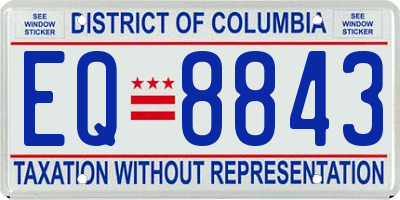 DC license plate EQ8843
