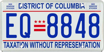 DC license plate EQ8848