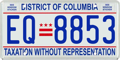 DC license plate EQ8853