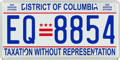 DC license plate EQ8854