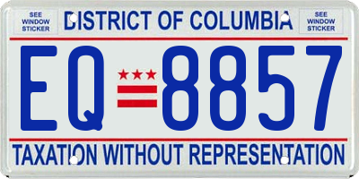 DC license plate EQ8857