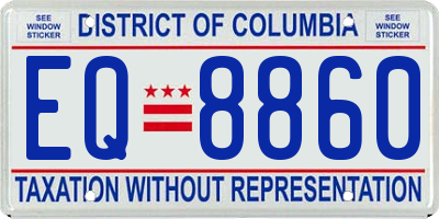 DC license plate EQ8860