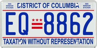 DC license plate EQ8862