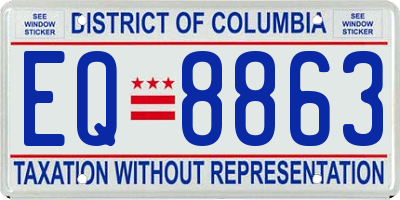 DC license plate EQ8863
