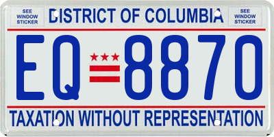 DC license plate EQ8870