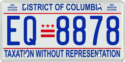 DC license plate EQ8878