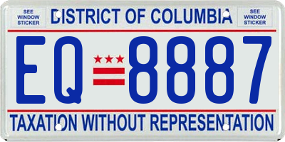 DC license plate EQ8887