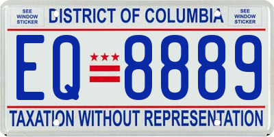 DC license plate EQ8889