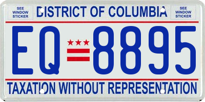 DC license plate EQ8895