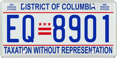 DC license plate EQ8901