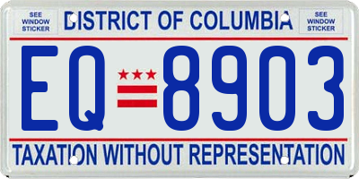DC license plate EQ8903