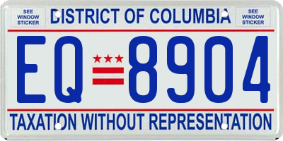 DC license plate EQ8904