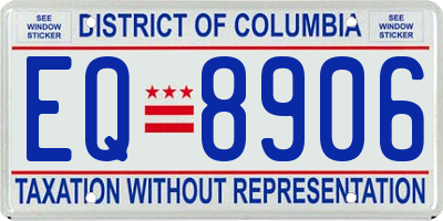DC license plate EQ8906