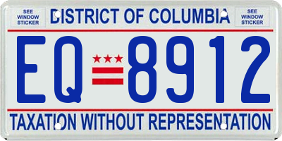 DC license plate EQ8912