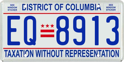 DC license plate EQ8913