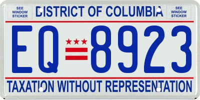 DC license plate EQ8923