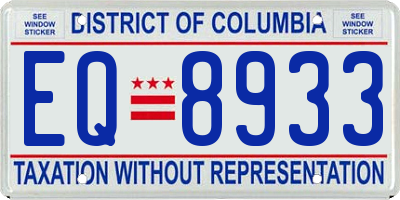 DC license plate EQ8933