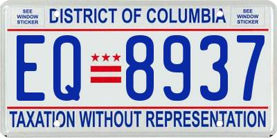DC license plate EQ8937