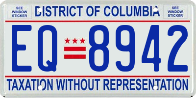 DC license plate EQ8942