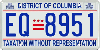 DC license plate EQ8951