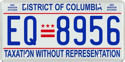 DC license plate EQ8956